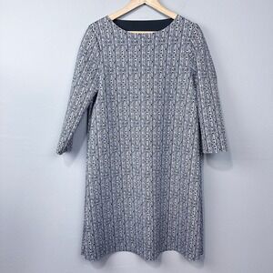 Animapop Reversible Dress Women Size XL Blue Black Geometric Shift Made in Italy